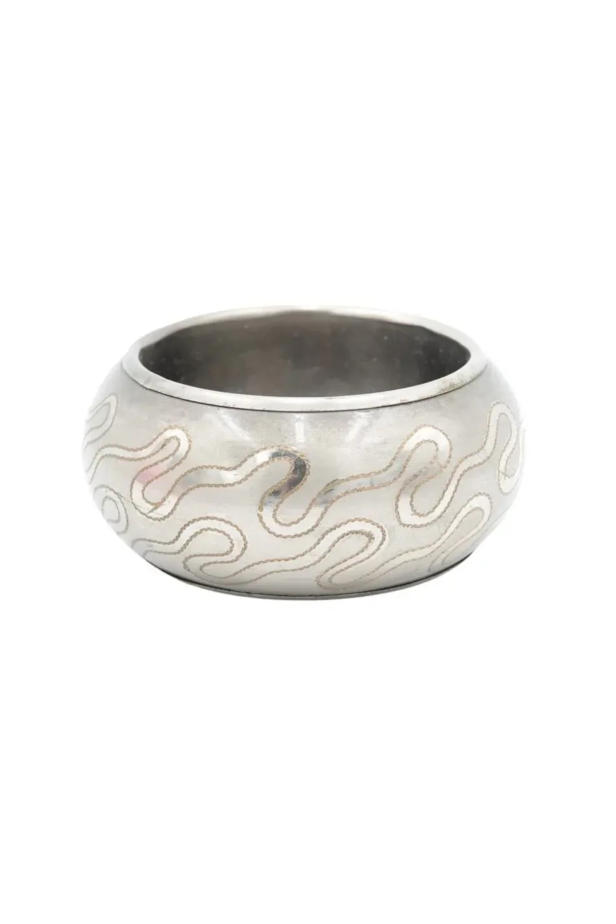 Vintage 1960s–70s Etched Serpentine Bangle, India